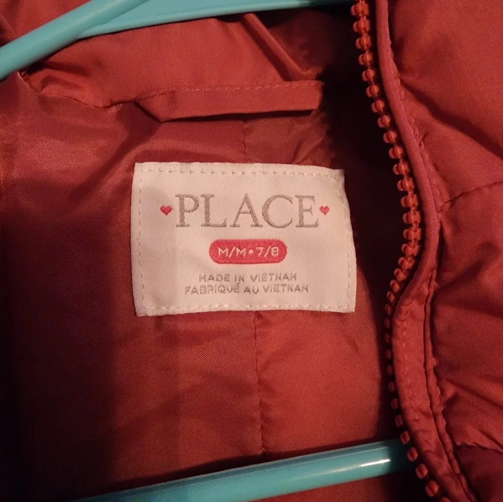 Girls 7/8 winter jacket pink/mauve color - Picture 2 of 2